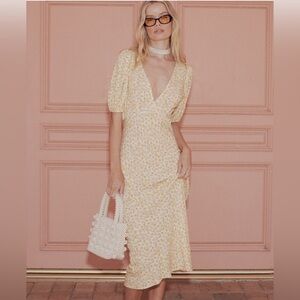 NWT Spell Mossy Bias-Cut Midi Dress-Lemonade Small